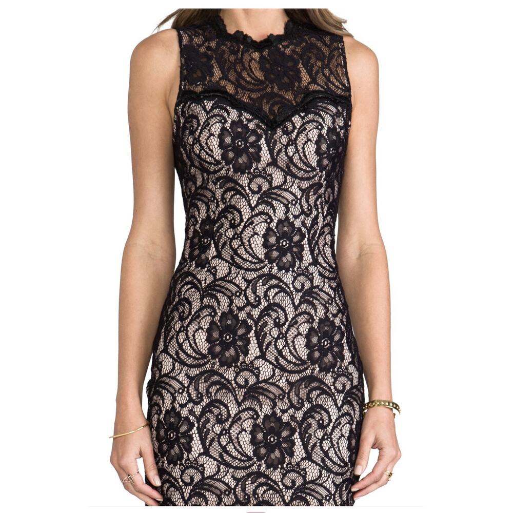 Dolce Vita Abrianna Stretch Floral Lace Mini Dress Womens XS Noir Black Short - Picture 4 of 13